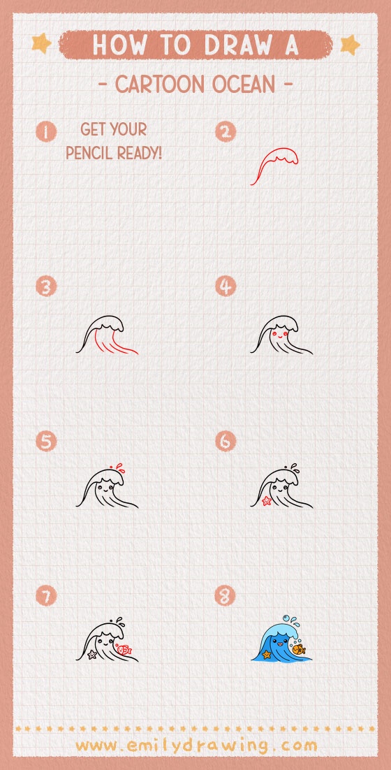 how to draw a cartoon ocean pinterest pin